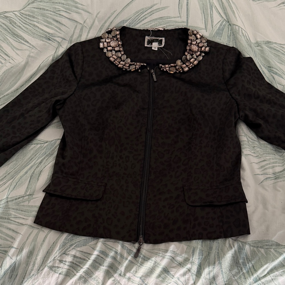 Vintage Alberto Makali Skirt Set with Embellished Collar